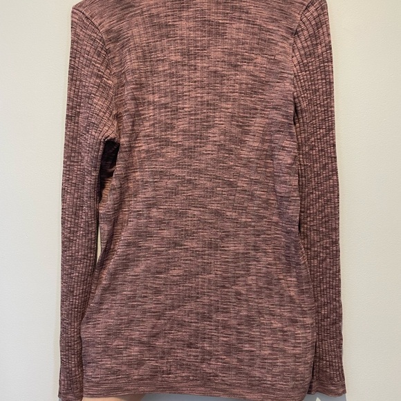 Athleta Women's Revolve Mahogany Heather Ribbed Button Cardigan Like New Medium - Picture 2 of 4